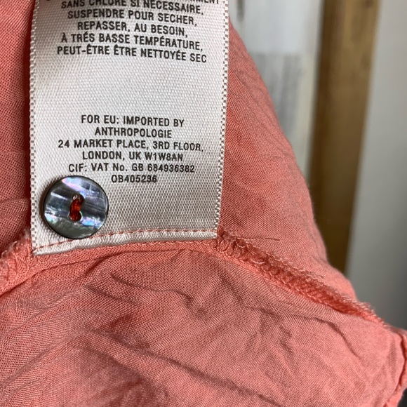 Maeve Anthropologie pink v-neck blouse long sleeve - Picture 4 of 6